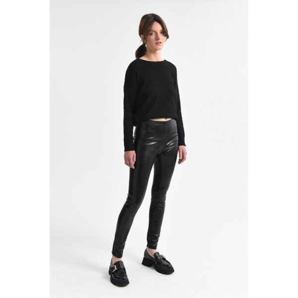 Leggiins efecto cuero  E919BAH Negro