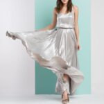 FALDA LARGA 18-6014-117 LAMÉ PLATA