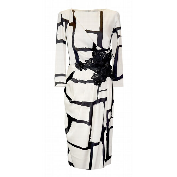 VESTIDO196560 ESTAMPADO. BLANCO