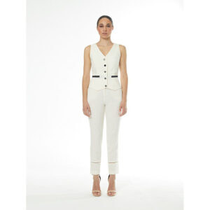 CONJUNTO DE PANTALÓN MAS CHALECO. CRUDO