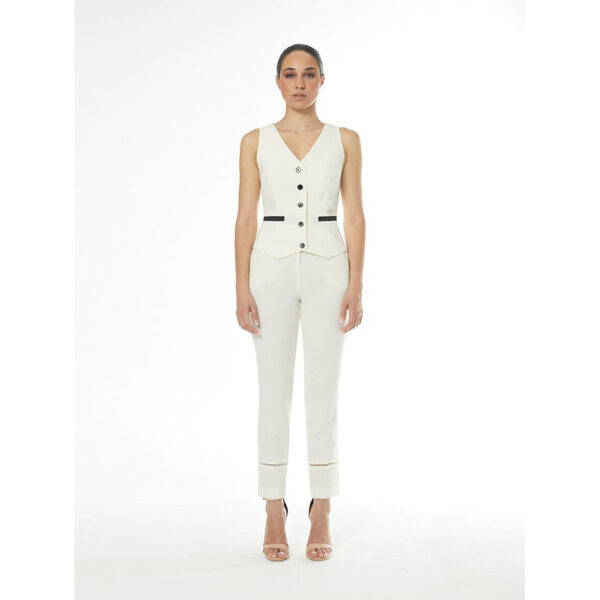 CONJUNTO DE PANTALÓN MAS CHALECO. CRUDO