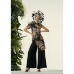 TRAJE PANTALÓN PALAZO + TOP ASIMÉTRICO. BLACK