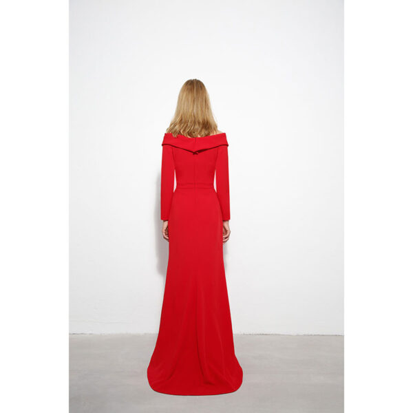 VESTIDO LARGO 99028 ESCOTE BARDOT. RED