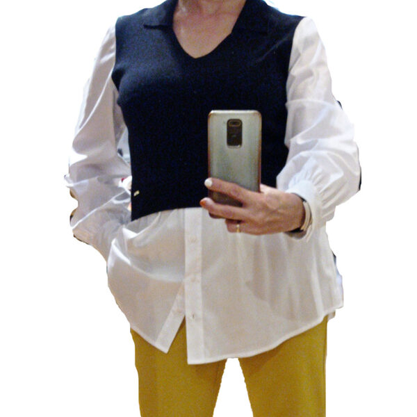 EFECTO CAMISA Y CHALECO. BLANCO