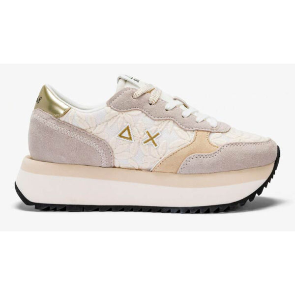 DEPORTIVA BIG LACE PLATAFORMA FORRADA EN GUIPUR. BLANCA