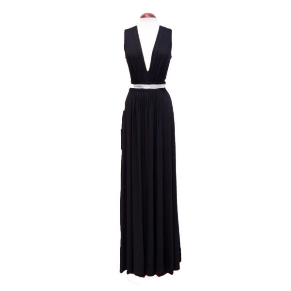 VESTIDO 44579 LARGO ESCOTE PROFUNDO. BLACK