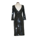 VESTIDO DISCO ENTALLADO MANGA FRANCESA. SILVER