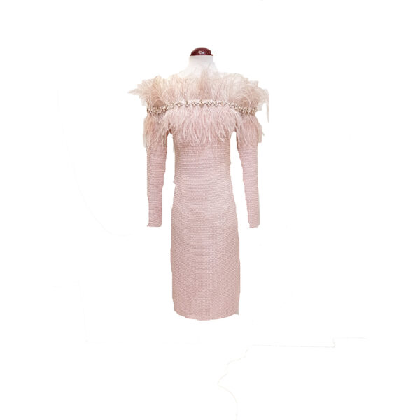 VESTIDO ENTALLADO ESCOTE ILUSIÓN
