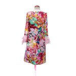 Vestido de corte recto, estampado color rosa