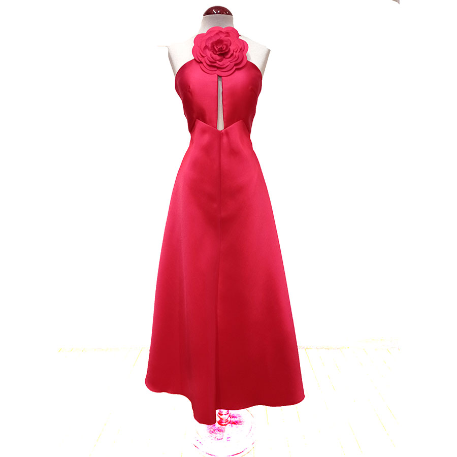 Vestido-de-fiesta-escote-halter-rojo Vestido de fiesta escote halter de color rojo