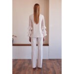 Conjunto de pantalón y top de fiesta 49088 en color blanco roto - Imagen 2