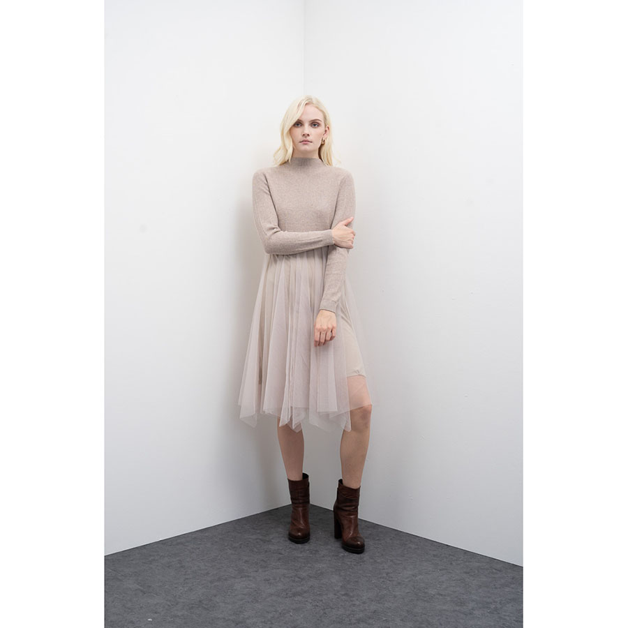 abito-in-maglia-e-gonna-in-tulle-14201161-272-s Vestido de largo midi, combinado en punto y tull, en color rosa empolvado
