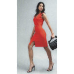 Vestido de vestir ajustado en color naranja