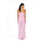 Conjunto de pantalón acampanado y top de diseño peplum