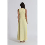 Vestido amarillo mantequilla de iesta largo